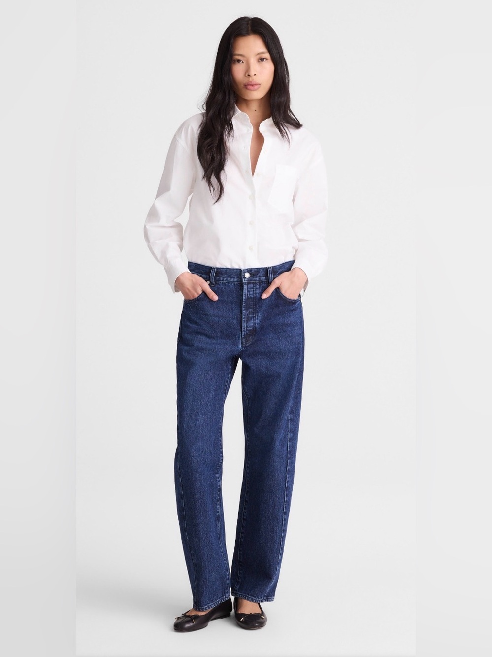 NWT Madewell Pieced Barrel-Leg Jeans McKinney Wash Size 32 Retail 148$ DEFECT